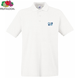 Fruit of the Loom Premium Polo Shirt - White - Embroidered Main Image