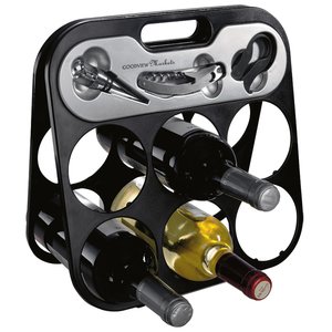 DISC Wine Set with Foldable Bottle Rack Main Image