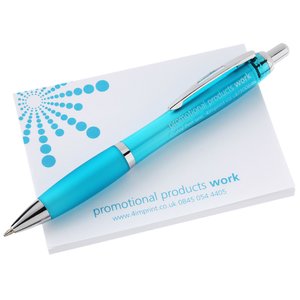 DISC A7 Sticky Notes & Curvy Pen Gift Pack - Exclusive Colours Main Image