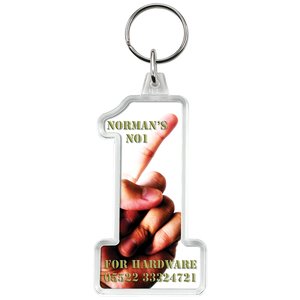 DISC Promotional Shaped Keyring - Number One - Full Colour Main Image
