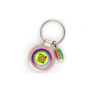 DISC Round Domed Metal Keyring - Full Colour Main Image