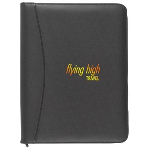DISC Chiddingstone A4 Zipped Leather Folder - Full Colour Main Image