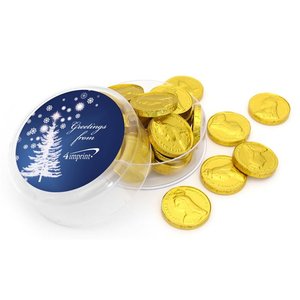 DISC Maxi Round Sweet Pot - Chocolate Coins - Christmas Main Image