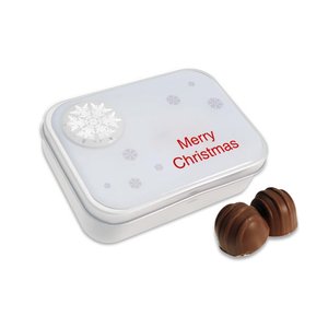 DISC Lily O'Brien's Chocolate White Sweet Tin - Christmas Main Image