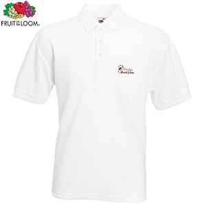 Fruit of the Loom Value Polo - White - Printed Main Image