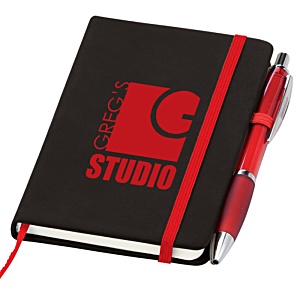 DISC Noir A6 Notebook with Curvy Pen - Printed Main Image