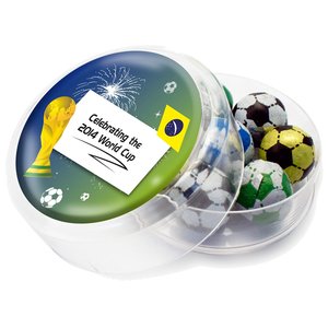 DISC Maxi Round Sweet Pot - Choc Foil Balls - World Cup Main Image
