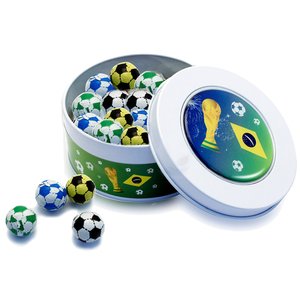 DISC Treat Tin - Choc Foil Balls - World Cup Main Image