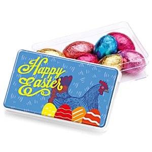 DISC Maxi Rectangular Sweet Pot - Chocolate Foil Eggs - Easter Main Image