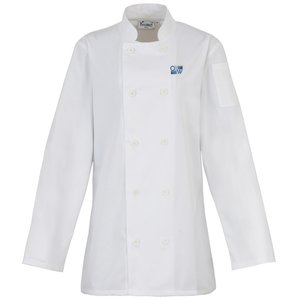 Long-Sleeved Women's Chef's Jacket - Embroidered Main Image