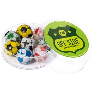 DISC Maxi Round Sweet Pot - Chocolate Footballs Main Image