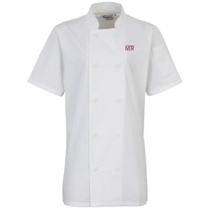 Short Sleeved Women's Chef's Jacket - Embroidered Main Image