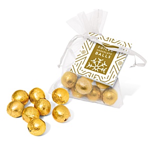 Organza Bag - Christmas Chocolate Balls Main Image