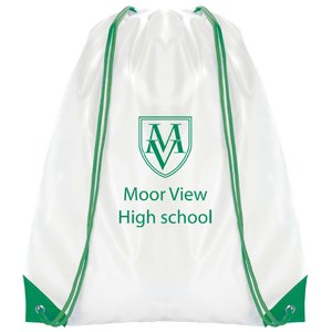Essential Drawstring Bag - White with Coloured Cords - 1 Day Main Image