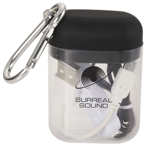 DISC Bluetooth Earbuds in Carabiner Case Main Image