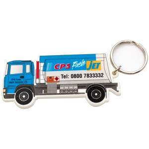 DISC Shaped Recycled Keyring - Lorry Main Image