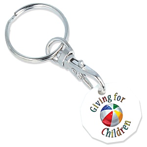 SUSP1 Recycled Trolley Coin Keyring - White - 3 Day Main Image