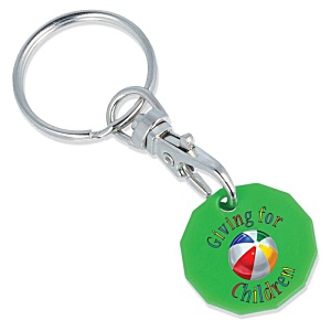 DISC Coloured £1 Trolley Coin Keyring - Full Colour - 3 Day Main Image