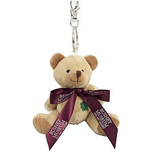 DISC Teddy Bear Keyring with Bow - Beige Main Image