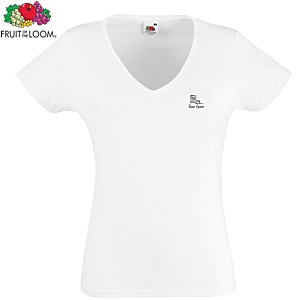 Fruit of the Loom Women's Value V-Neck T-Shirt - White Main Image