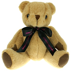 20cm Jointed Honey Bear with Bow Main Image