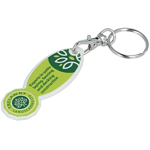 Trolley Stick Oval Recycled Keyring Main Image