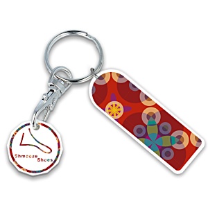 Trolley Mate Rectangle Recycled Keyring Main Image