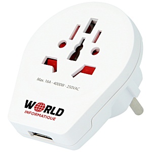 DISC World to Europe USB Travel Adapter Main Image