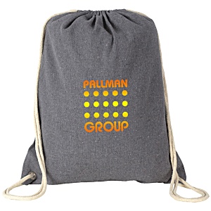 Newchurch Recycled Cotton Drawstring Bag - Full Colour Main Image