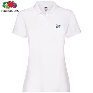 Fruit of the Loom Women's Premium Polo Shirt - White - Embroidered Main Image