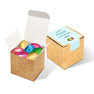 Seasonal- Kraft Cube - Chocolate Foil Eggs Main Image