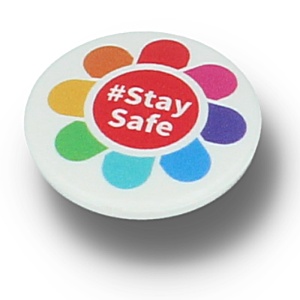 25mm Circle Eco Badge - Stay Safe Main Image