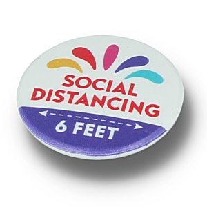 37mm Circle Eco Badge - Social Distancing Main Image