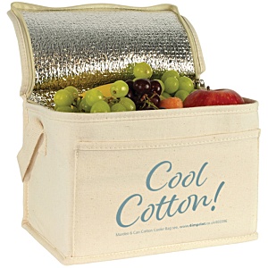 Marden 6 Can Cotton Cooler Bag - Printed Main Image