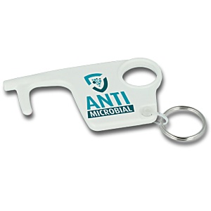 Antimicrobial Hygiene Hook Keyring - White Main Image