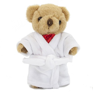 13cm Jointed Honey Bear with Bathrobe Main Image