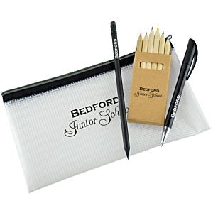 Crosshatch Pencil Case with Printed Stationery Main Image