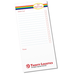 Slimline 50 Sheet Notepad - Rainbow Stripe Design Main Image