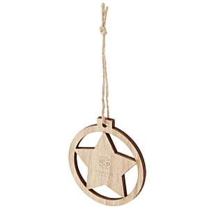 Natall Wooden Star Ornament - Engraved Main Image