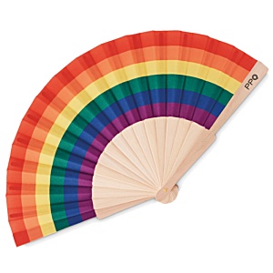 Rainbow Folding Hand Fan Main Image