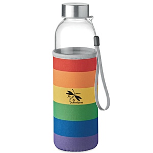 Utah Glass Water Bottle with Neoprene Pouch - Rainbow Main Image