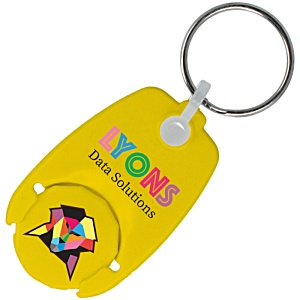 Pop Coin Trolley Recycled Keyring - Colours Main Image