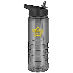 Pure Sports Bottle with Straw - Black - Printed Main Image