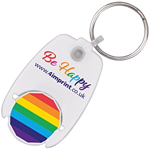 Pop Rainbow Coin Trolley Recycled Keyring Main Image