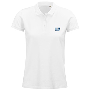 SOL's Planet Women's Organic Cotton Polo - White - Embroidered Main Image