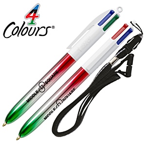 BIC® 4 Colours Flags Pen with Lanyard Main Image