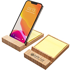 Bamboo Phone Stand with Sticky Notes Main Image