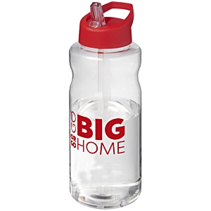 Big Base Sports Bottle - Spout Lid - Clear - Printed Main Image