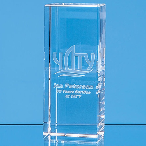 150-mm 3D Engraved Optical Crystal Award Main Image