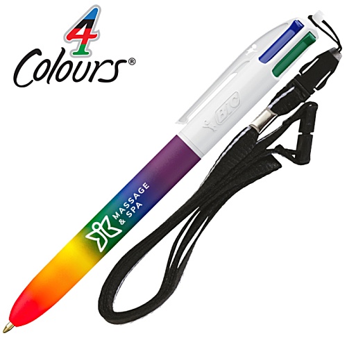 BIC® 4 Colours Rainbow Pen with Lanyard Main Image